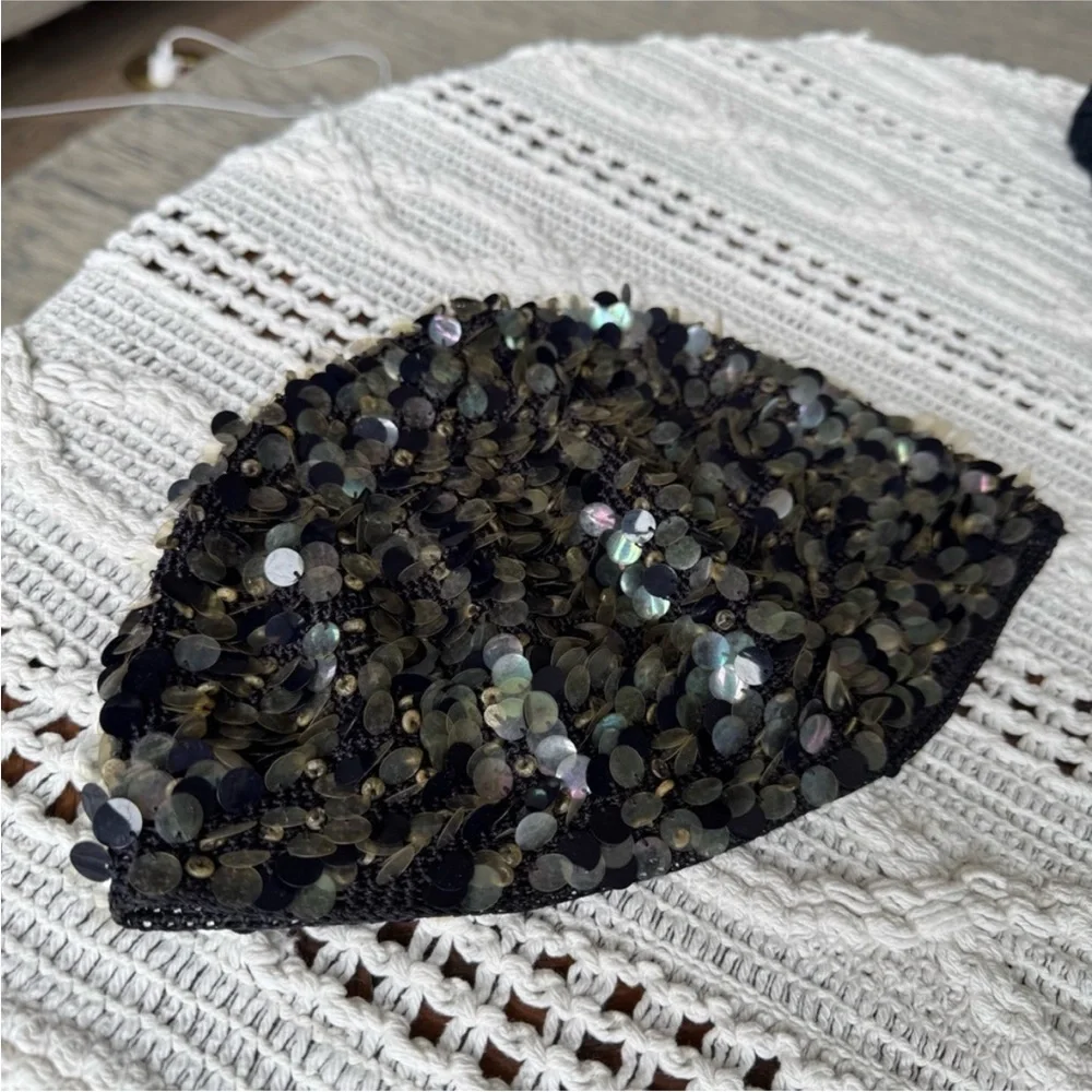 Vintage Black Sequin Hat - Picture 10 of 13
